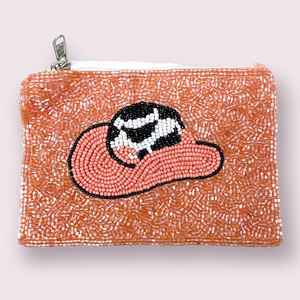 Monedero decorativo hecho a mano con cuentas, pequeño, con cremallera, para mujer, a precio económico. - Product Image 2