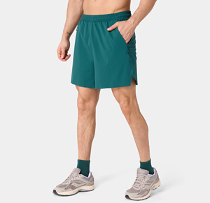 Pantalones cortos deportivos para correr para hombre, color verde azulado, con cintura elástica, bolsillos con cremallera, tela transpirable de secado rápido, ropa deportiva para entrenamiento en el gimnasio - Product Image 1