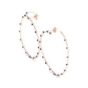 Pendientes de Aro REYES con Zafiro Azul de Corte Redondo de 0.5Ct en Oro Sólido de 14K, Joyería Fina de Lujo para Bodas y Fiestas para Mujer - Product Image 3