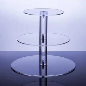 Mettez en valeur vos délicieuses créations avec cet élégant support à gâteau en acrylique à 3 niveaux, parfait pour les fêtes, les mariages et les occasions spéciales - Product Image 2
