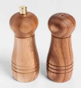 Silver Plated Metal <b>Salt</b> and Pepper Shakers with Carved Wood Handle Vintage Style Handheld Seasoning Dispenser Tableware - Product Image 4