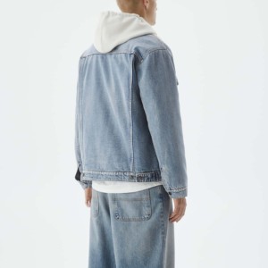 New Style Men Large Size Denim Jacket Casual Style Breathable Fashion Denim Male Solid Custom Denim Rain Jacket for <b>Boys</b> - Product Image 3