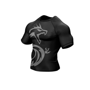T-shirt de compression à manches courtes pour homme, séchage rapide, imprimé dragon, pour entraînement sportif, fitness, natation, surf, athlétisme - Product Image 2