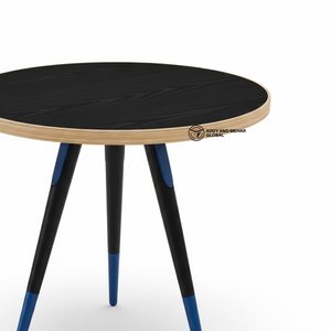 Black Meena Wooden <b>Stool</b> – Handcrafted Hand Painted Decorative Round Accent <b>Stool</b> / Designer Side <b>Table</b> - Product Image 3