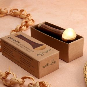 Varita de Masaje Kansa Ayurvédica HealthAndYoga BronzLift con Aceite de Belleza para Lifting Facial y Terapia de Luminosidad - Product Image 2
