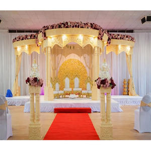 มณฑปงานแต่งงานหรูหราสไตล์เอเชียใต้ มณฑปงานแต่งงานฮินดู โครงสร้างไม้สไตล์ราชมหารมณฑล เสาคู่สำหรับพิธีแต่งงาน ออสเตรเลีย - Product Image 1