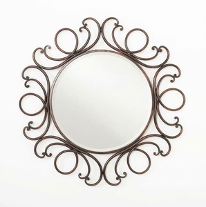 Miroir décoratif rond de luxe moderne fait main en fer forgé durable pour couloir - Vente en gros - Product Image 1