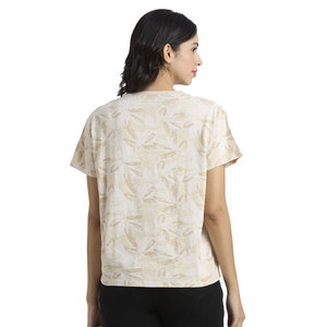 Solid Trader Premium Class Soft Breathable Stretch Fabric Casual Round Neck Loose Fit Summer Wear Elegant Women Tee <b>Shirt</b> - Product Image 2