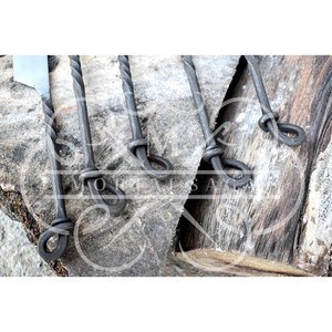 MORTAL SAGA Ensemble de couverts en acier inoxydable de style viking médiéval, forgé à la main, respectueux de l'environnement, avec poignée en corde noire - 5 pièces pour le camping en plein air - Product Image 6