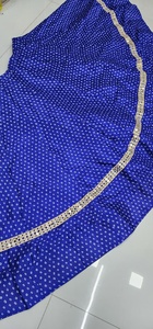 Traditional Cotton <b>Lehenga</b> Skirt Red With White Dots Floor Length Loose Fit <b>Women</b> Ethnic Bottomwear India Pakistan Wedding Party - Product Image 2