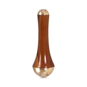 Juego Profesional de 2 Masajeadores Kansa con Doble Cúpula, Hechos a Mano en India, con Mango de Madera de Palisandro, para Relajación Profunda y Drenaje Linfático - Product Image 3