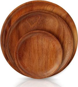 Assiette ronde en bois, assiette à dîner en bois, assiette de service en bois, assiette à dessert en bois, assiette à collation en bois - Product Image 5