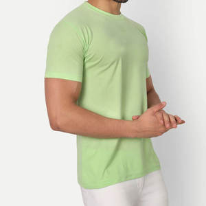 T-shirt à manches courtes RICSA INTERNATIONAL pour homme, couleur unie, vert clair, 100 % coton, respirant, pour adulte, teinture unie, idéal pour l'hiver - Product Image 3