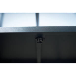 Carrito de barra de mimbre de PE para exteriores, puertas dobles, tapa de vidrio y ruedas para muebles de patio - Product Image 6