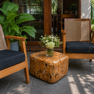 ARTERRA Luxury Handcrafted <b>Rustic</b> Teak Root Cube <b>Coffee</b> <b>Table</b> Modern Design Natural Wood Texture Living Room Furniture - Product Image 3