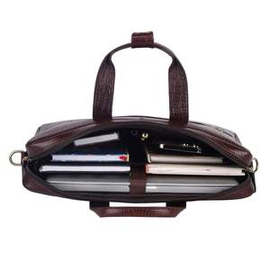 Fabricante del mejor maletín de cuero genuino de vaca vintage personalizado para hombre de 15 pulgadas, bolsa de viaje de gran capacidad para documentos. - Product Image 2