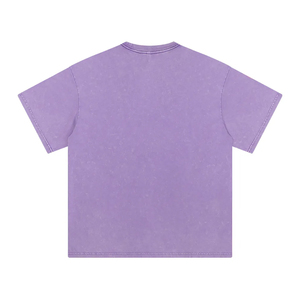 Camiseta Corta 100% Algodón para Hombre, 220 GSM, Lavado Ácido, Estilo Urbano Vintage, Estampado en Serigrafía, Corte Holgado, Efecto Desgastado, Talla Grande - Product Image 2