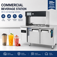 Station de travail pour bubble tea en acier inoxydable, machine à thé au lait automatique, solution complète pour les magasins de boissons, directement de l'usine