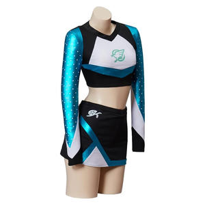 Ensembles d'uniformes de pom-pom girl imprimés personnalisés pour enfants et filles Conceptions élégantes Strass Matériau Spandex/Polyester 20 ensembles quantité minimale de commande - Product Image 2