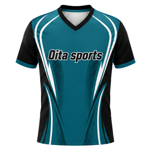 Manufacturer Custom Teal Black Sublimated Volleyball Jersey Short Sleeve Athletic Sports Shirt Team Wear Training Game Apparel - Product Image 1