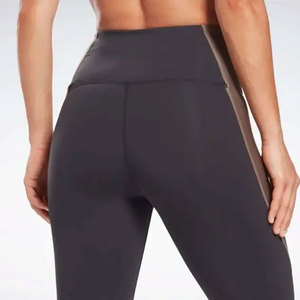 Econex Sports <b>High</b> <b>Waist</b> Full Length Green/<b>Black</b> Spandex Anti-Bacterial Quick Dry Seamless Elastic <b>Waist</b> <b>Leggings</b> Side Stripe - Product Image 5