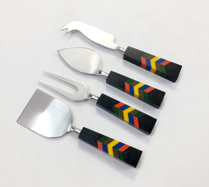 Modern Simple <b>Cheese</b> Cutting Tool Premium Stainless Steel Blade Terrazzo Handle Fruit Fork <b>Knife</b> Cutlery <b>Set</b> 7 Inch Eco-Friendly - Product Image 3