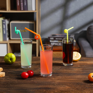 หลอดดูดน้ำพลาสติกแบบยืดหยุ่นพิเศษ ยาวเป็นพิเศษ ปลอดสาร BPA ย่อยสลายได้ ป้องกันการรั่วซึม ใช้แล้วทิ้ง สีสันสดใส ปลอดภัยสำหรับอาหาร - Product Image 1