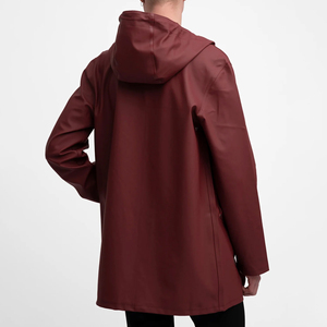 <b>Rain</b> <b>Jacket</b> Waterproof Hooded <b>Long</b> Windproof PU PVC Outdoor Durable Lightweight Protective Stand Collar Thin OEM Custom - Product Image 3