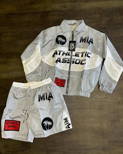 Wholesale Men's <b>Rhinestone</b> Zipper Nylon <b>Jackets</b> Shorts Set Windbreaker Track Suits Sportswear Dtf Printed Streetwear Sweatsuits - Product Image 5