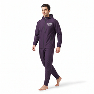 Men's Fitness Tracksuit Set Polyester <b>Nylon</b> Full Zip Hooded Sports Jacket <b>Jogger</b> Pants Custom Logo - Product Image 6