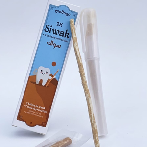 Premium Organic Miswak Stick Pack of Two Natural Dental Cleaning Sticks with Plastic Holder for Healthy Teeth and Gums - Product Image 4