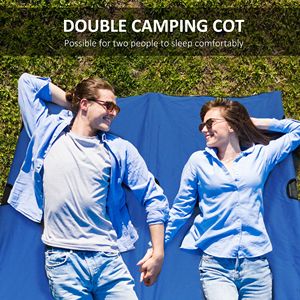 Lit de camping pliable pour 2 personnes, pour adultes, 50 pouces de large, portable avec sac de transport, lit surélevé pour la plage, la randonnée, les meubles d'extérieur - Product Image 6