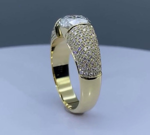 Bague de fiançailles pour homme en argent sterling 925 plaqué rhodium, sertie de moissanite en grappe, style hip-hop glacé, pavé, pour mariage et promesse - Product Image 3