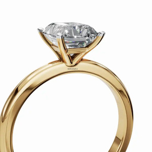 Bague de fiançailles en diamant radiant cultivé en laboratoire certifié IGI, or 10K/14K/18K et argent 925/935, solitaire personnalisé, cadeau de mariage - Product Image 3