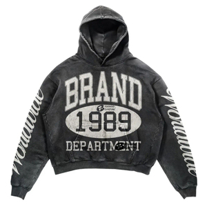 เสื้อฮู้ดผู้ชายแบรนด์ 1989 รุ่น Department ทรงโอเวอร์ไซส์ ผ้าฝ้ายฟอกสไตล์วินเทจ แขนยาวแบบปกติ สไตล์ฤดูใบไม้ร่วง - Product Image 1