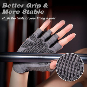 Unisex Anti-Slip Workout Gloves Light Weight Fingerless Powerlifting Gym Gloves with Padded Palm Workout Racing Gloves - Product Image 5