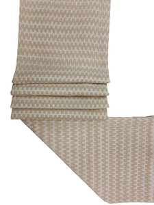 Premium quality Beige & <b>White</b> Nylon stripped Crochet Fabric Breathable Lightweight <b>for</b> Women & <b>Girls</b> <b>Dresses</b> Tops - Product Image 5