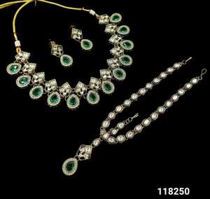 Women's Silver Plated Alloy High Quality Latest Designed Jewelry <b>Set</b> Blue Zircon Necklace Earrings Bracelet Classic Setting - Product Image 1