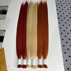 Vente en gros en usine Extensions de cheveux crus vierges crus vietnamiens doux droits à double cuticule alignée en vrac - Product Image 3