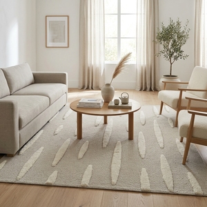 Alfombra Moderna de Lana con Corte en Bucle y Diseño Texturizado, Hecha a Mano, Tamaño Personalizado, Alfombra de Lujo para Dormitorio, Sala de Estar - Product Image 3