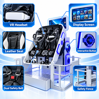 Machine de jeu de réalité virtuelle d'intérieur pour parc d'attractions |   Dual VR 360 °   Simulateur de chaise rotative |   Simulateur de jeu d'arcade