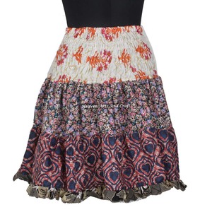 Best 2026 Mini <b>Skirt</b> Ladies Cotton Mini <b>Skirt</b> Vintage Beautiful Women Cotton Patch Work Mini <b>Skirt</b> Vintage Indian Boho Hippie - Product Image 5