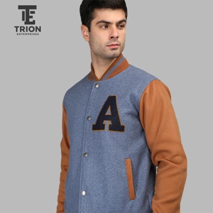 Men's Varsity Letterman <b>Jacket</b> Classic <b>Baseball</b> <b>Bomber</b> <b>Jacket</b> Snap Button College Athletic Casual Outerwear Style for men - Product Image 3