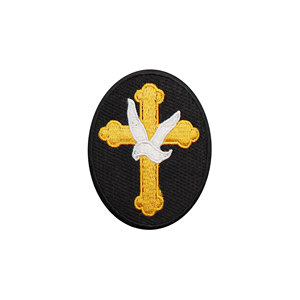 Christian Dove on a Cross Peace 3.5 Inches Patch Iron on Sew on - Product Image 1