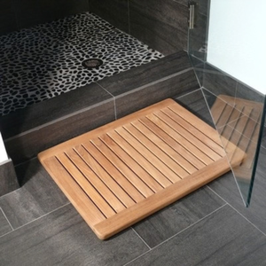 Solid Teak Wood Shower <b>Mat</b> Bathroom Floor <b>Mat</b> Wooden <b>Bath</b> <b>Mat</b> Spa Slatted <b>Non</b> <b>Slip</b> <b>Mat</b> for Hotel Apartment Custom Size - Product Image 1