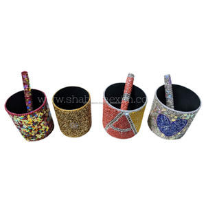 Porte-stylos et organisateur de bureau durable en laque scintillante, coloré, design perlé, pour stylos, crayons, marqueurs et pinceaux - Product Image 1