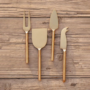 Stainless Steel & Brass <b>Cheese</b> <b>Set</b> Wholesale Cheap Price Brass Butter Knife <b>Set</b> 4 Pieces - Product Image 1