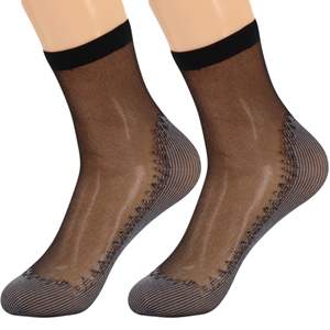 10 paires de chaussettes courtes antidérapantes en nylon transparent pour femmes avec semelle en coton et matière fine en soie, confortables et élégantes - Product Image 2