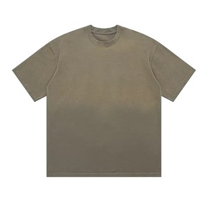 High Quality Unisex <b>Men</b> Regular Fit Formal Solid Knitted Custom <b>Men's</b> T-Shirt Vintage Acid Wash Wholesale - Product Image 2