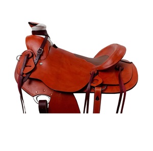 Western Tan Leather Plastic <b>Tree</b> Horse Saddle Padded Hard Seat Latigo Straps Tack Set 10"-18" Indian Manufacturer - Product Image 2